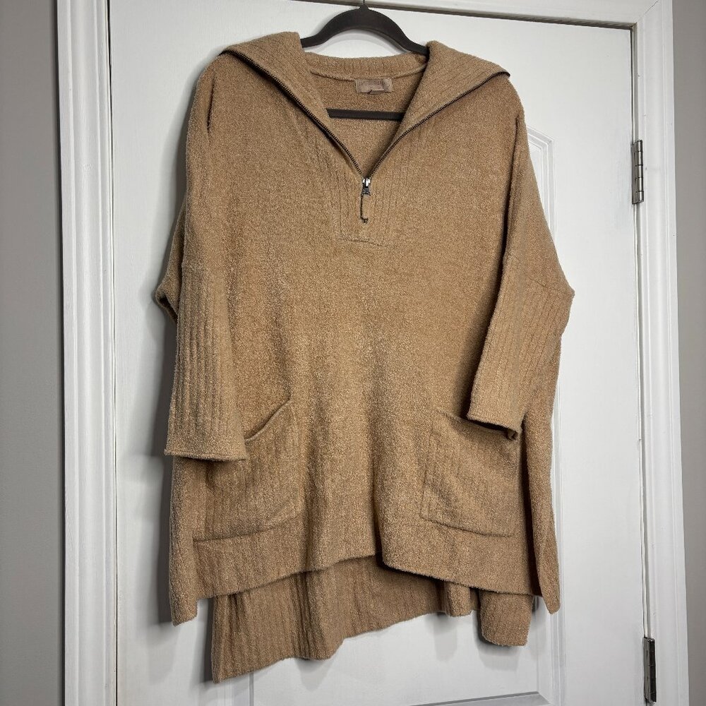 Barefoot Dream Tan Oversized Quarter Zip Sweater Size Small/Medium